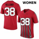 NCAA Ohio State Buckeyes Women's #38 Logan Kelleher Throwback Nike Football College Jersey YAO2545XX
